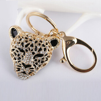 2024 Fashion Crystal Leopard head Rhinestone Tiger Keychain Γυναικείες τσάντες Διακόσμηση Μενταγιόν Αξεσουάρ Μπρελόκ αυτοκινήτου Κοσμήματα