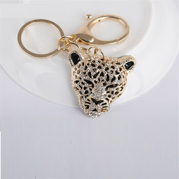 2024 Fashion Crystal Leopard head Rhinestone Tiger Keychain Γυναικείες τσάντες Διακόσμηση Μενταγιόν Αξεσουάρ Μπρελόκ αυτοκινήτου Κοσμήματα