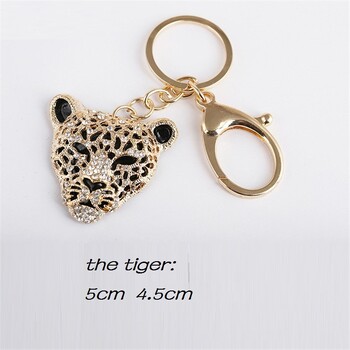 2024 Fashion Crystal Leopard head Rhinestone Tiger Keychain Γυναικείες τσάντες Διακόσμηση Μενταγιόν Αξεσουάρ Μπρελόκ αυτοκινήτου Κοσμήματα