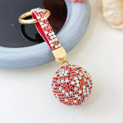 Pandantiv Diamante Minge Strass Cristal Breloc Geanta de mana Breloc Masina Cadou Suport cheie Anti-pierdere Curea din piele Inel cheie Pandantiv