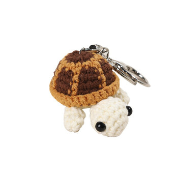 Νέο Cute Little Turtle Car Keychain Mini Turtle Χειροποίητο μάλλινο κροσέ σακίδιο πλάτης Κρεμαστό χαριτωμένο μπρελόκ