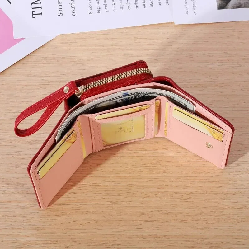 1kom muške modne izvezene torbice za novčiće ljubavi, trostruki držač za kartice, novčanik s više utora za kartice