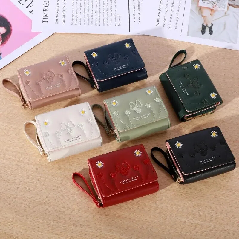 1kom muške modne izvezene torbice za novčiće ljubavi, trostruki držač za kartice, novčanik s više utora za kartice