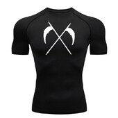 Cămașă cu mânecă scurtă de compresie Tricou de vară pentru bărbați Fitness Uscare rapidă Top sport rashgarda MMA Tricou cu mâneci lungi a doua piele
