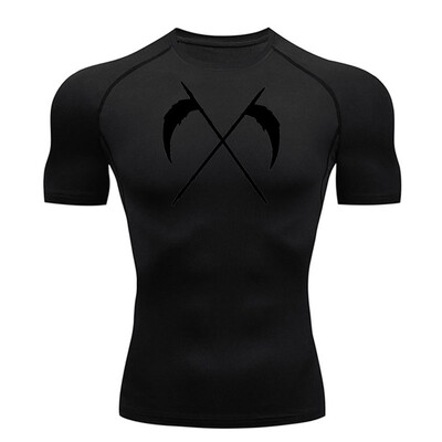 Cămașă cu mânecă scurtă de compresie Tricou de vară pentru bărbați Fitness Uscare rapidă Top sport rashgarda MMA Tricou cu mâneci lungi a doua piele