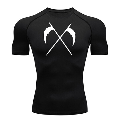 Cămașă cu mânecă scurtă de compresie Tricou de vară pentru bărbați Fitness Uscare rapidă Top sport rashgarda MMA Tricou cu mâneci lungi a doua piele