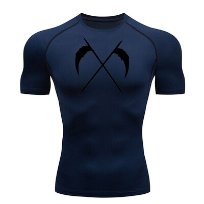 Cămașă cu mânecă scurtă de compresie Tricou de vară pentru bărbați Fitness Uscare rapidă Top sport rashgarda MMA Tricou cu mâneci lungi a doua piele