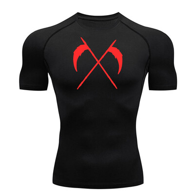 Cămașă cu mânecă scurtă de compresie Tricou de vară pentru bărbați Fitness Uscare rapidă Top sport rashgarda MMA Tricou cu mâneci lungi a doua piele