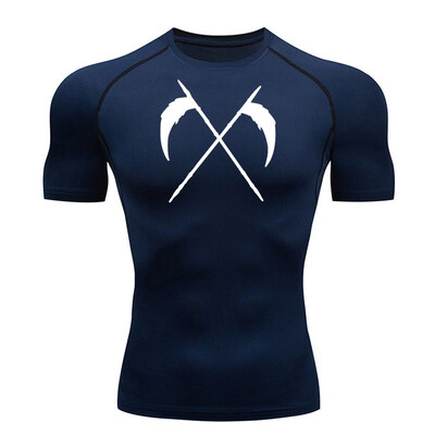 Cămașă cu mânecă scurtă de compresie Tricou de vară pentru bărbați Fitness Uscare rapidă Top sport rashgarda MMA Tricou cu mâneci lungi a doua piele