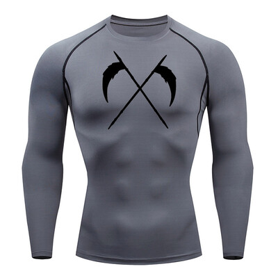 Cămașă cu mânecă scurtă de compresie Tricou de vară pentru bărbați Fitness Uscare rapidă Top sport rashgarda MMA Tricou cu mâneci lungi a doua piele