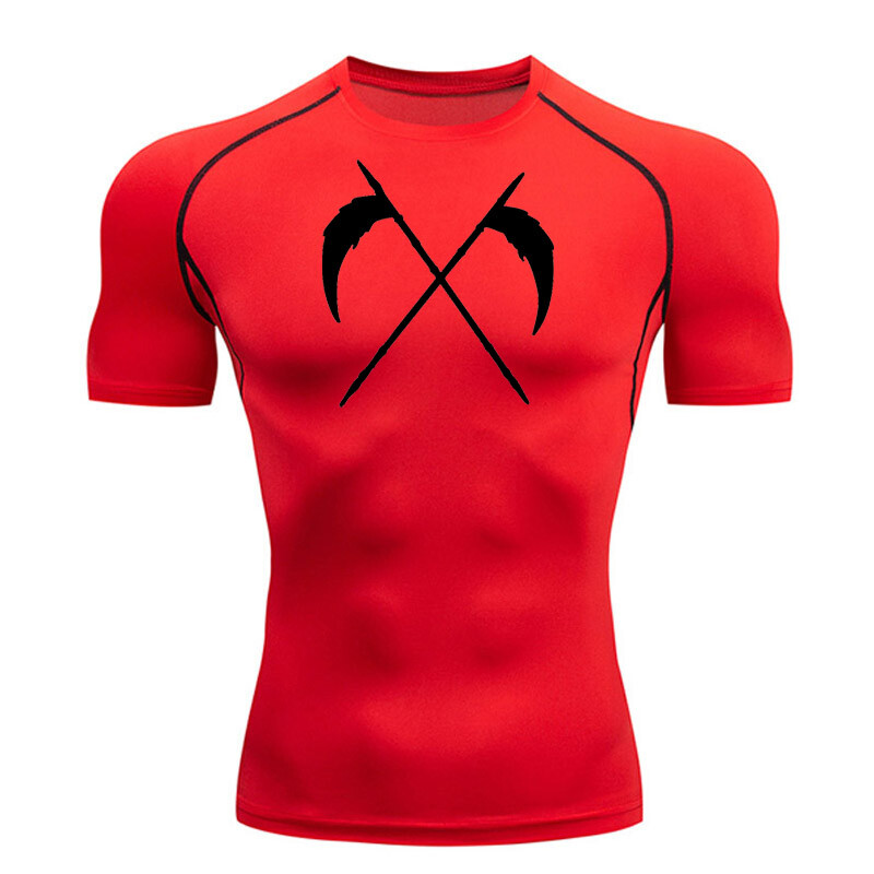 Cămașă cu mânecă scurtă de compresie Tricou de vară pentru bărbați Fitness Uscare rapidă Top sport rashgarda MMA Tricou cu mâneci lungi a doua piele