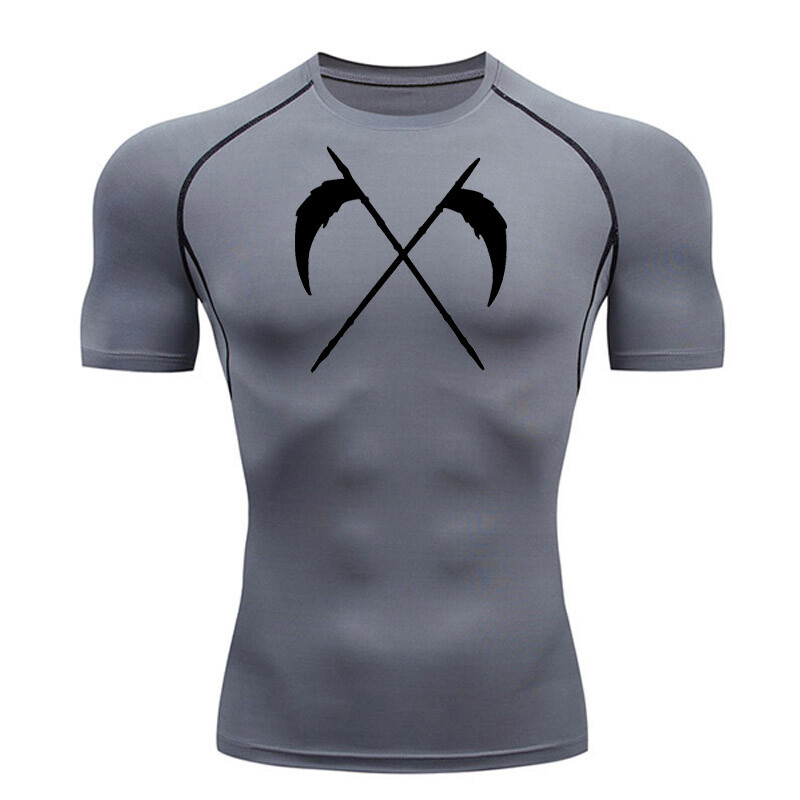 Cămașă cu mânecă scurtă de compresie Tricou de vară pentru bărbați Fitness Uscare rapidă Top sport rashgarda MMA Tricou cu mâneci lungi a doua piele