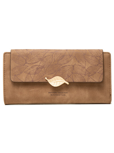 Poșetă pentru femei, design de nișă, retro, simplă, geantă lungă pentru telefon mobil, poșetă pentru femei cu frunze mate, noua tendință, portofel pentru femei 2023