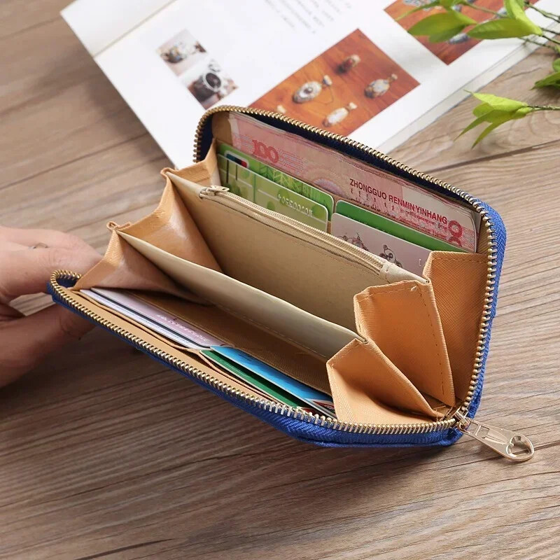 Izšūts maks etniskā stila rokas soma ar rāvējslēdzēju Sieviešu maka auduma izšūta soma rokas soma