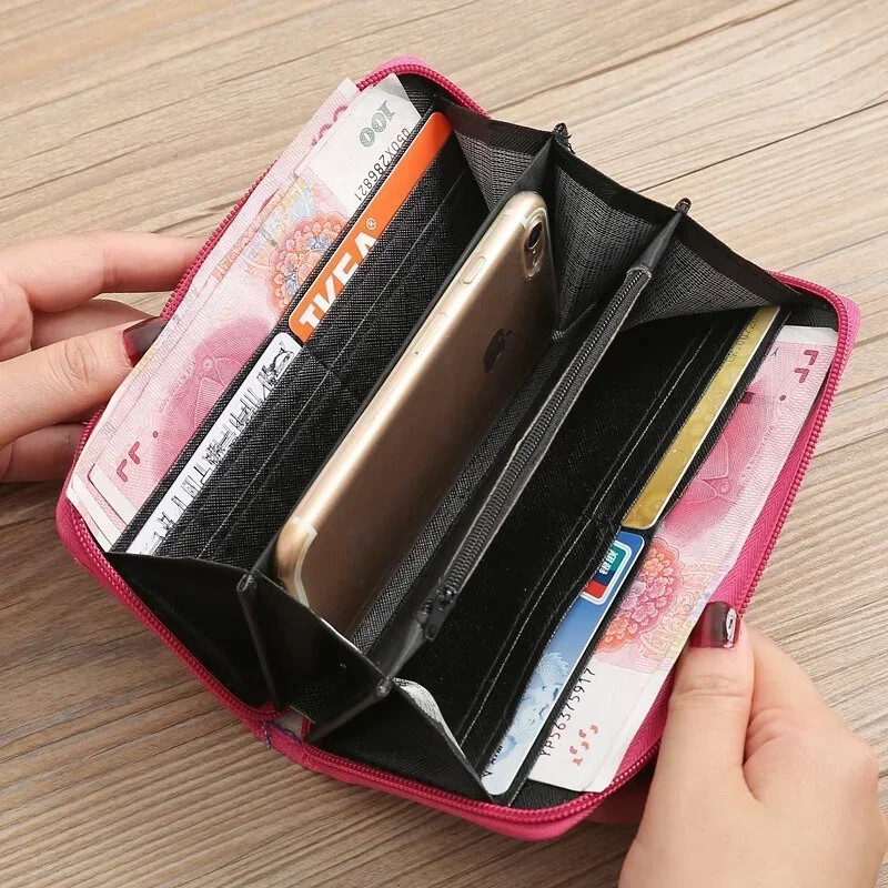 Izšūts maks etniskā stila rokas soma ar rāvējslēdzēju Sieviešu maka auduma izšūta soma rokas soma