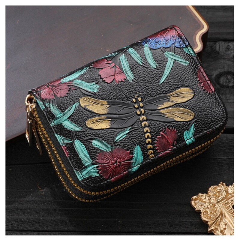 Geantă de bani din piele PU de înaltă calitate, cu fermoar dublu, poșetă cu mai multe cărți, o singură pliere, mini portofel de dimensiuni mici pentru adolescente, fete