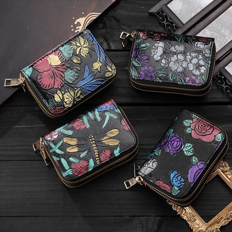 Geantă de bani din piele PU de înaltă calitate, cu fermoar dublu, poșetă cu mai multe cărți, o singură pliere, mini portofel de dimensiuni mici pentru adolescente, fete