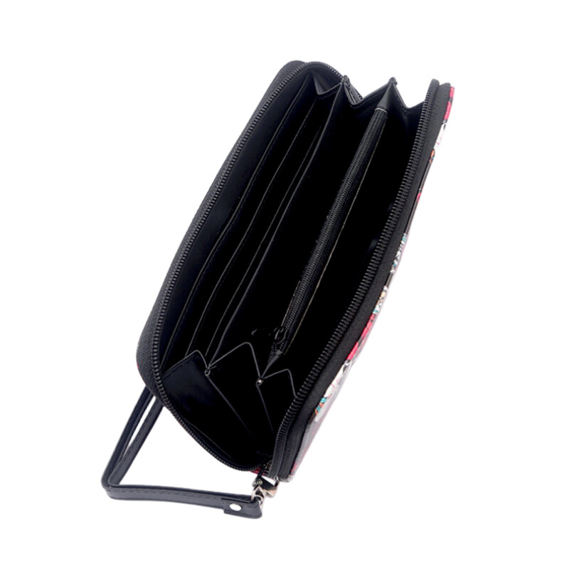 Šareni dugi novčanik sa starinskim uzorkom lubanje, ženska torbica s kvačicom