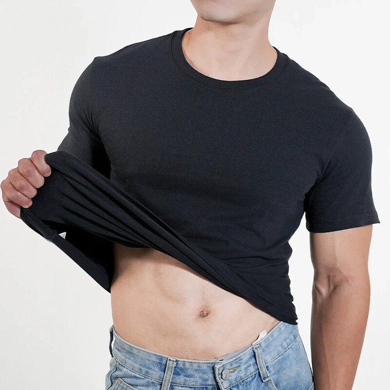 1 bucată tricou bărbați cu mânecă scurtă din bumbac, topuri uni, tricouri fitness, pantaloni de jogging musculare, tricou pentru culturism, haine de gimnastică pentru bărbați, cămașă slim fit