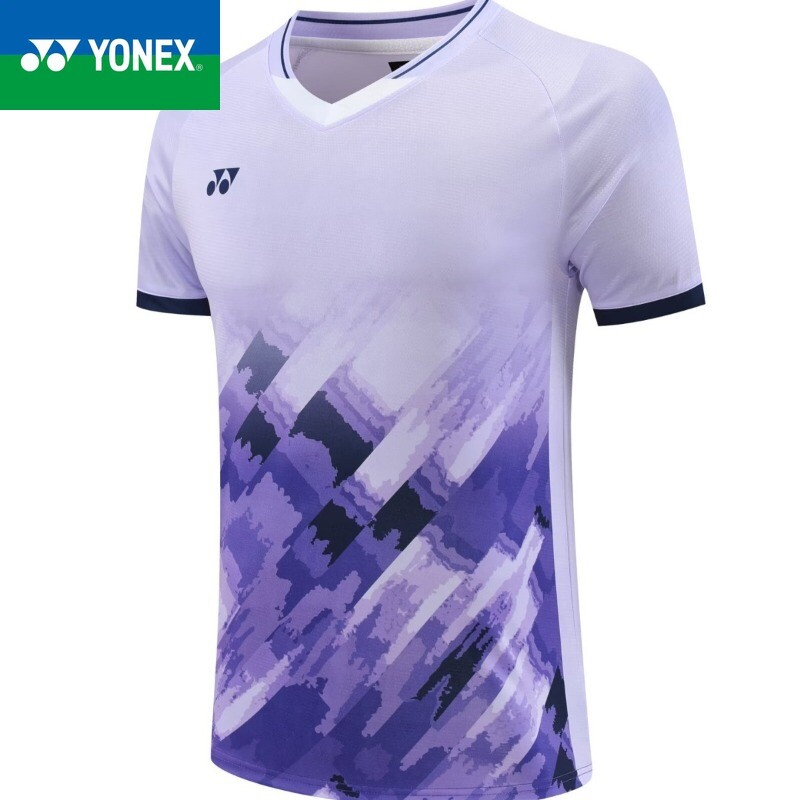 YONEX 2024 Noi uniforme de competiție de badminton Tricouri cu mâneci scurte pentru bărbați și femei, cu uscare rapidă, respirabile
