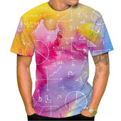 Tricou cu formulă matematică imprimat 3D pentru bărbați Tricouri cu model de ecuație de vară Tricouri lejere cu gât rotund Tricou cu mânecă scurtă