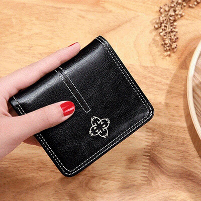 PU ādas sieviešu maki Īsi rokassomas, rāvējslēdzējs, monētu maciņš, kredītkaršu turētājs Luksusa dizaina mazi maki sievietēm