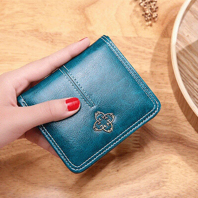 PU ādas sieviešu maki Īsi rokassomas, rāvējslēdzējs, monētu maciņš, kredītkaršu turētājs Luksusa dizaina mazi maki sievietēm