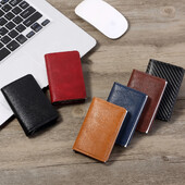 Vīrieši Sievietēm Unisex Smart Rfid Anti Blocking Alumīnija maka ID kredītkartes turētāja futrālis Oglekļa šķiedras Vīriešu biznesa plāns plāns maciņš