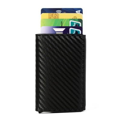 Vīrieši Sievietēm Unisex Smart Rfid Anti Blocking Alumīnija maka ID kredītkartes turētāja futrālis Oglekļa šķiedras Vīriešu biznesa plāns plāns maciņš