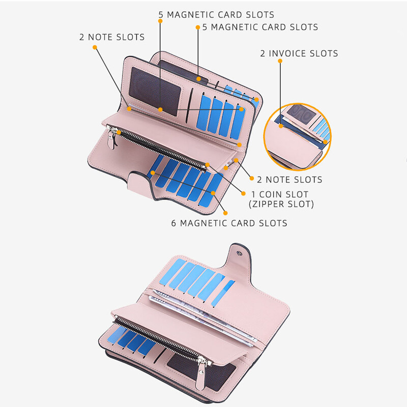 2024 Ženski dugi novčanici Graviranje imena vrhunske kvalitete 15 držača kartica Klasična ženska torbica Brand novčanik za žene