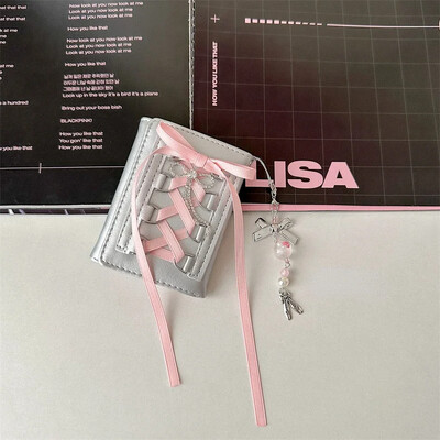 Portofele dulci argintii MOBO pentru femei Y2k, cu curele de designer, originală, la modă, scurtă, cu monede, stil coreean, ocazional, nou portofel drăguț