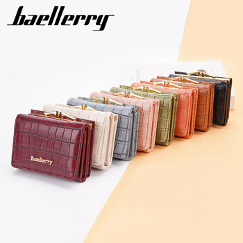 Baellerry New Short Women Wallet Coin Pocket Crocodile Pattern Female Portable Photo Holder Wallet For Girls Hasp Card Holder