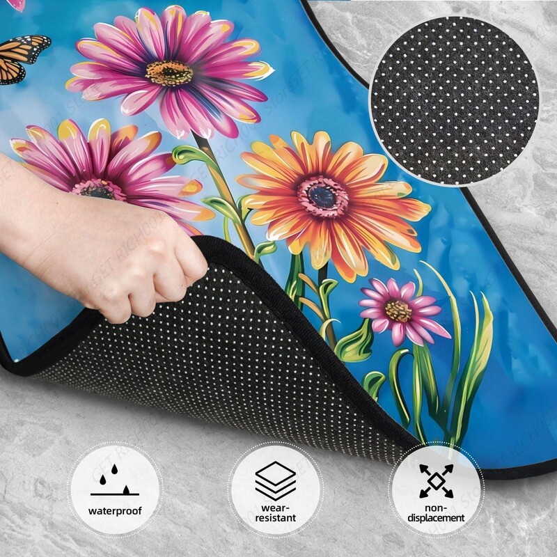 Summer Flowers Spring Fluture Covor Covorașe pentru mașini, Accesorii auto Față Spate Covoraș Covoraș Covoraș Covoraș pentru mașină