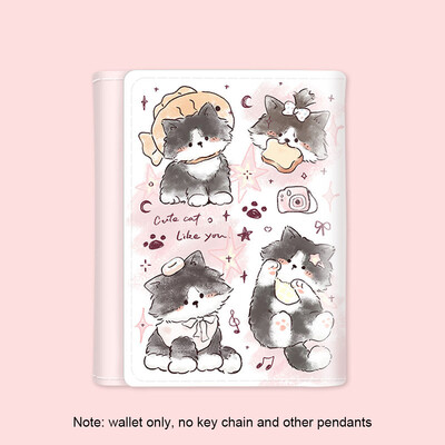 Portofel drăguț din piele PU pentru femei Poșetă cu monede simplă cu 3 ori Sloturi cu mai multe cărți Suport pentru carduri Portofele scurte pentru fete