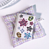 Jauki sieviešu maki ar izšuvumiem ar zvaigznīti, salokāmi, īsi somiņa, mazi monētu karšu turētāji, sajūgs, jauns sieviešu maks