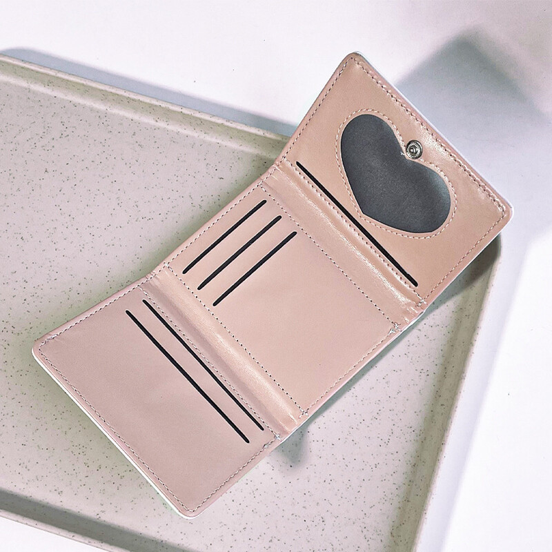 Jauki sieviešu maki ar izšuvumiem ar zvaigznīti, salokāmi, īsi somiņa, mazi monētu karšu turētāji, sajūgs, jauns sieviešu maks