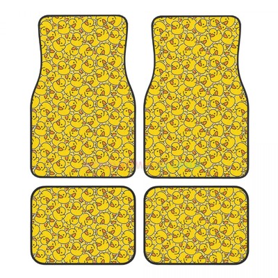 Yellow Duck 4BUC Crystal Velvet Covoraș pentru podea pentru mașină pentru femei, Covoraș pentru podea auto anti-fouling Accesorii pentru interiorul mașinii
