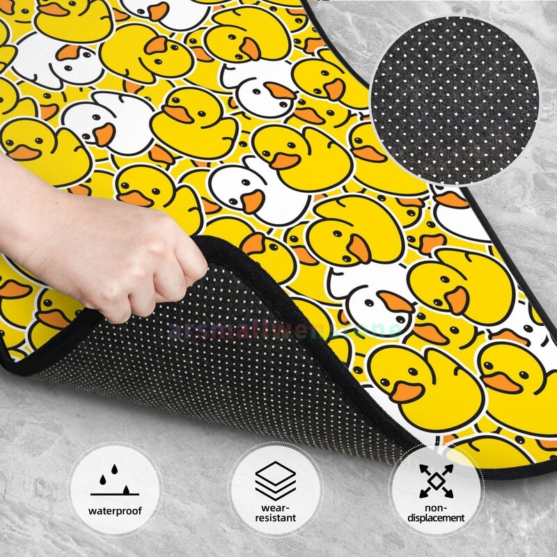 Yellow Duck 4BUC Crystal Velvet Covoraș pentru podea pentru mașină pentru femei, Covoraș pentru podea auto anti-fouling Accesorii pentru interiorul mașinii