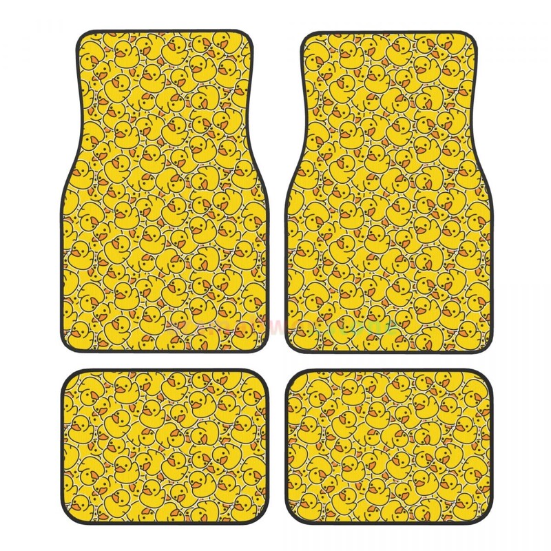 Yellow Duck 4BUC Crystal Velvet Covoraș pentru podea pentru mașină pentru femei, Covoraș pentru podea auto anti-fouling Accesorii pentru interiorul mașinii