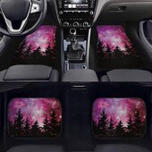 Forest Purple Galaxy Auto priekšējie aizmugurējie grīdas paklāji, universāli piemēroti automašīnas grīdas paklājiņi, 4 daļ. komplekts automātiskai