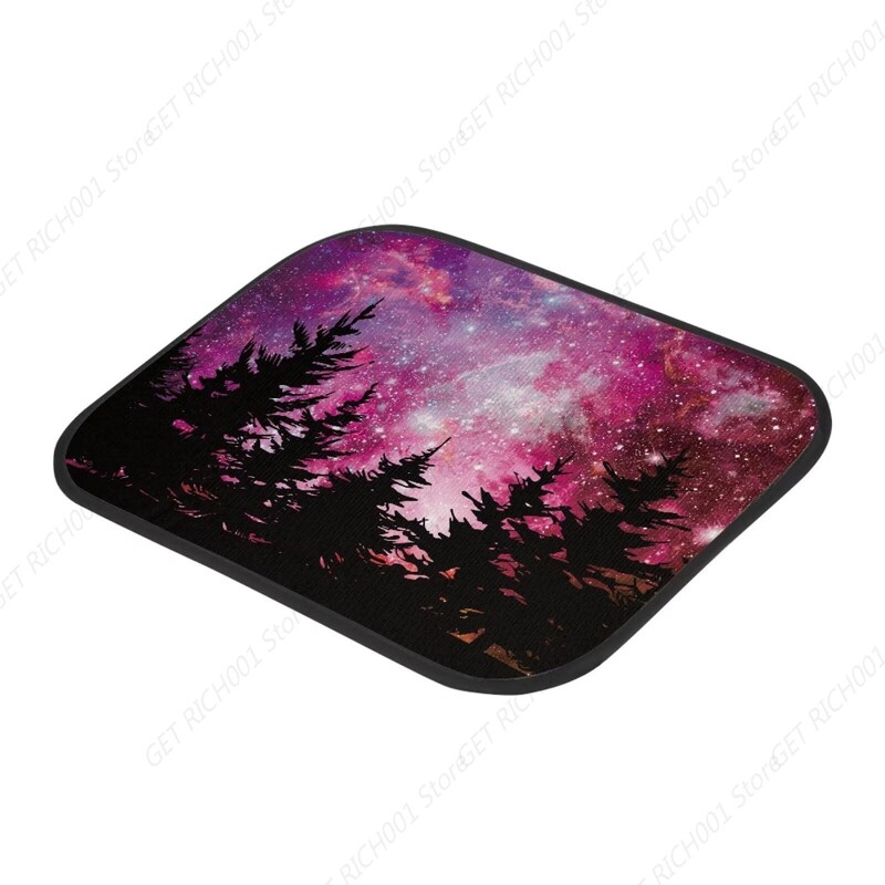 Forest Purple Galaxy Auto priekšējie aizmugurējie grīdas paklāji, universāli piemēroti automašīnas grīdas paklājiņi, 4 daļ. komplekts automātiskai