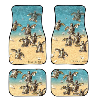 Automobiļu grīdas paklāji, Sea Turtle Print automašīnu grīdas paklāji Universālie automašīnu piederumi Priekšējais aizmugurējais pretslīdes paklājs SUV kravas furgonam