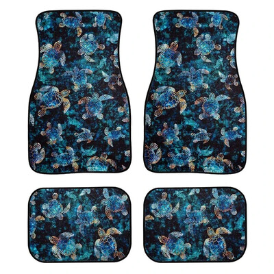 Automobiļu grīdas paklāji, Sea Turtle Print automašīnu grīdas paklāji Universālie automašīnu piederumi Priekšējais aizmugurējais pretslīdes paklājs SUV kravas furgonam