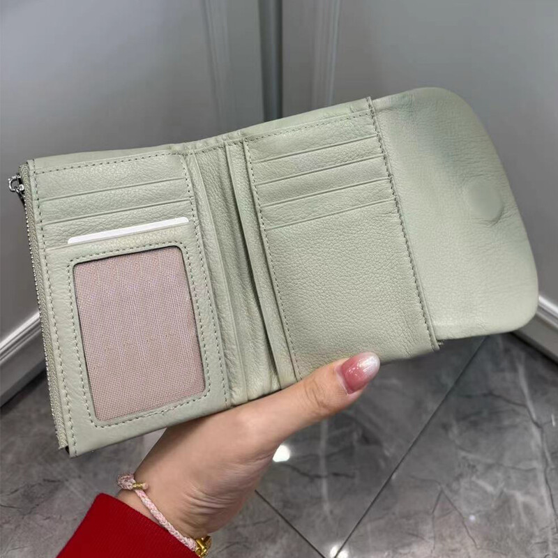 Portofel scurt din piele de vacă, cu model de șarpe, în 10 culori