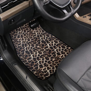 Διακοσμητικά πατάκια αυτοκινήτου Leopard Print All Weather Αντιολισθητική Universal Fit Μοκέτα δαπέδου αυτοκινήτου Το καλύτερο για φορτηγό SUV αυτοκινήτου