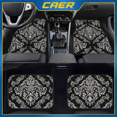 Automobilski jastučići za stopala u retro europskom stilu s cvjetnim uzorkom - odgovaraju, ne klize, za sva godišnja doba, otporni na prašinu i protiv obraštanja - prikladni za SUV vozila