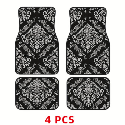 Automobilski jastučići za stopala u retro europskom stilu s cvjetnim uzorkom - odgovaraju, ne klize, za sva godišnja doba, otporni na prašinu i protiv obraštanja - prikladni za SUV vozila