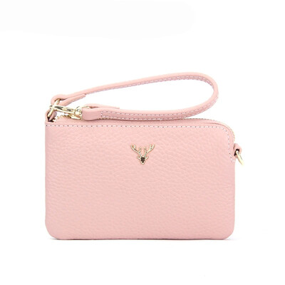 Portofele și portofele pentru monede din piele naturală pentru femei 2025, la modă, fermoar, suport pentru carduri de credit, portofel, scurtă, pentru dama, de designer