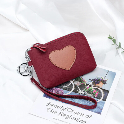 2025 Portofel nou din piele de vacă de designer, marca originală, portofele pentru femei pentru femei, poșete de vânzare pentru fete, geantă cu inimă din piele naturală Kawaii