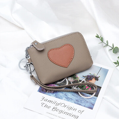 2025 Portofel nou din piele de vacă de designer, marca originală, portofele pentru femei pentru femei, poșete de vânzare pentru fete, geantă cu inimă din piele naturală Kawaii